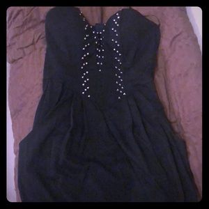 Studded black mini dress